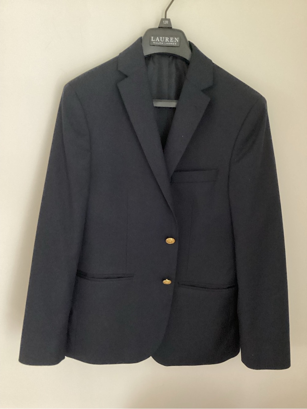 Lauren Ralph Lauren Boys Navy Blazer with Gold-Tone Buttons Size 14R